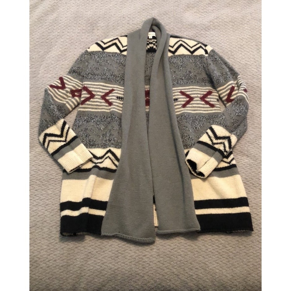CUPCAKES and CASHMERE Wool Blend Southwest Tribal Open Cardigan - Size Small